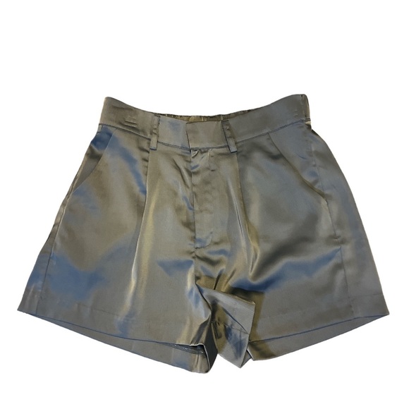 glam Pants - Satin Pleated Shorts